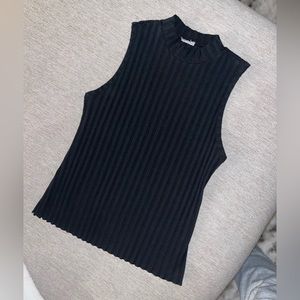 Never Worn. Women's Sleeveless Slim Fit Mock Neck Knit Stretch Tank Top.